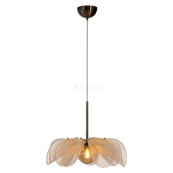 Люстра Markslojd 108659 Styrka Pendant 1l 63cm Beige/ Antique Brass/amber