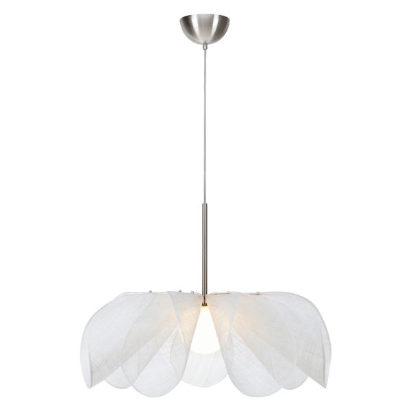 Подвесной светильник Markslojd 108818 STYRKA Pendant 1L 75cm Satin Nickel/White