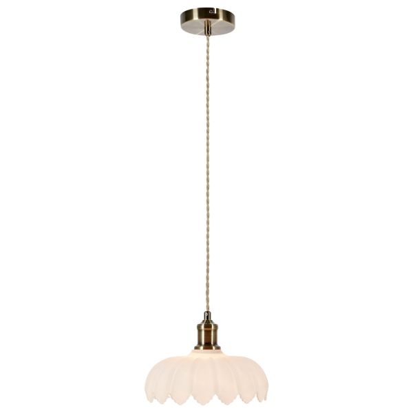 Підвісний світильник Markslojd 108857 KURAGE Pendant 1L Antique Brass/White