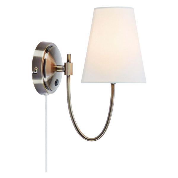 Бра Markslojd 108908 AMAR Wall Offwhite/Antique Brass