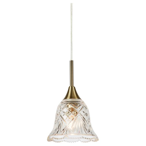 Підвісний світильник Markslojd 109011 LUNA Pendant 1L Clear/Antique Brass