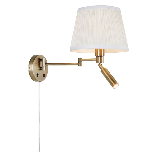 Бра Markslojd 109017 PIVOT Wall 2L Offwhite/Antique Brass