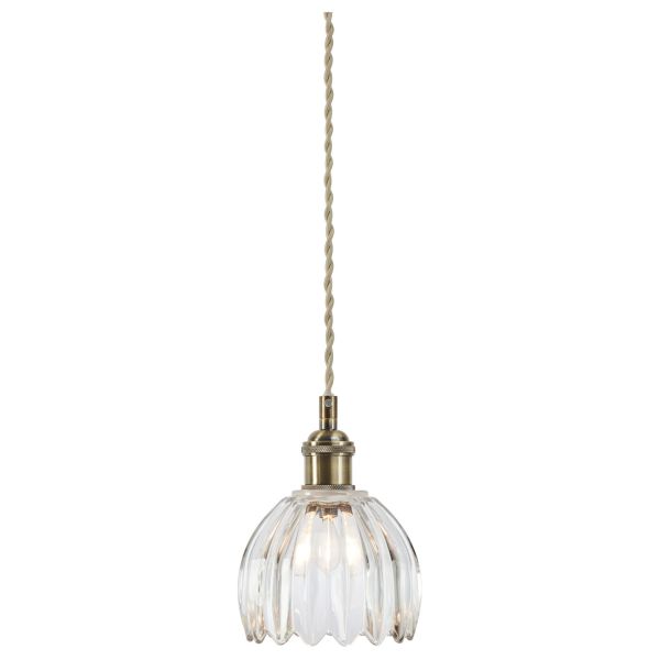Подвесной светильник Markslojd 109136 GOTA Pendant 1L Antique Brass/ Clear