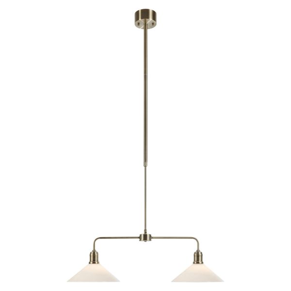 Подвесной светильник Markslojd 109160 VELA Pendant 2L Antique Brass/ White