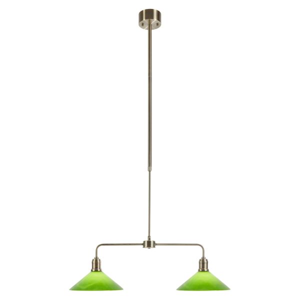 Подвесной светильник Markslojd 109161 VELA Pendant 2L Antique Brass/ Green