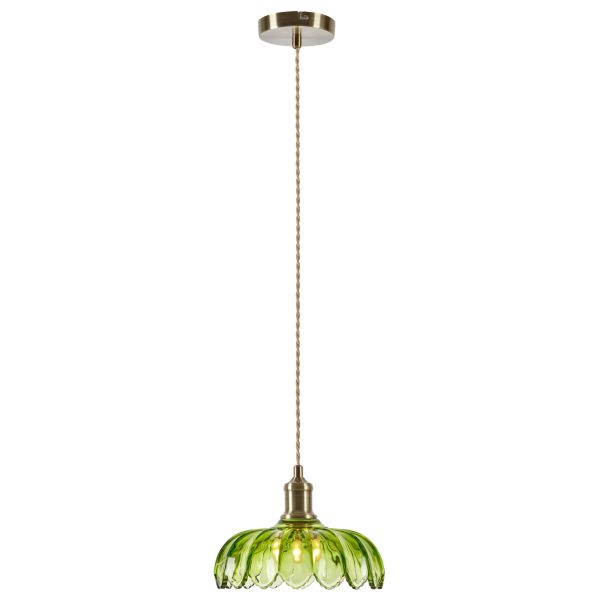 Подвесной светильник Markslojd 109177 KURAGE Pendant 1L Antique Brass/Green