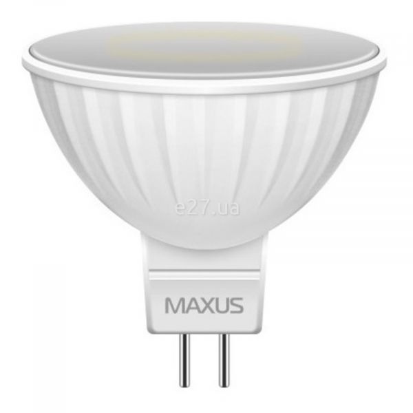 Лампа светодиодная Maxus 1-LED-143-01 мощностью 3W. Типоразмер — MR16 с цоколем GU5.3, температура цвета — 3000K