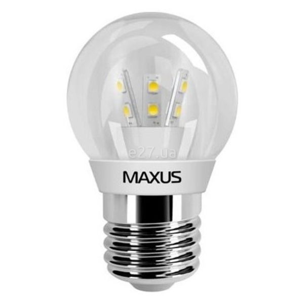 Лампа світлодіодна Maxus 1-LED-261 потужністю 3W. Типорозмір — G45 з цоколем E27, температура кольору — 3000K