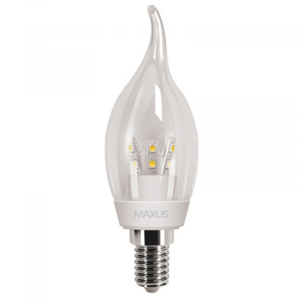 Лампа світлодіодна Maxus 1-LED-268 потужністю 3W. Типорозмір — C37 з цоколем E14, температура кольору — 4100K