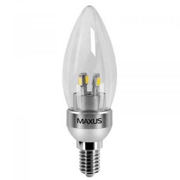 Лампа светодиодная Maxus 1-LED-272 мощностью 4W. Типоразмер — C37 с цоколем E14, температура цвета — 4100K