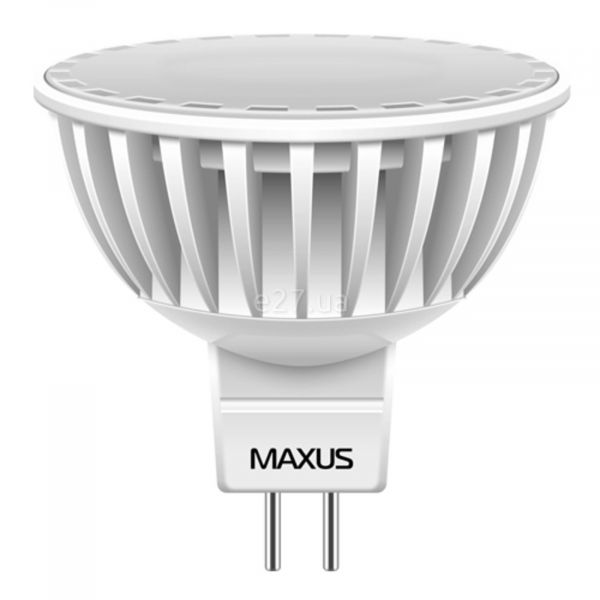 Лампа светодиодная Maxus 1-LED-275 мощностью 5W. Типоразмер — MR16 с цоколем GU5.3, температура цвета — 3000K