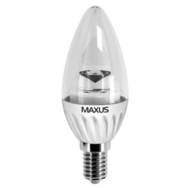 Лампа светодиодная Maxus 1-LED-279 мощностью 4W. Типоразмер — C37 с цоколем E14, температура цвета — 3000K