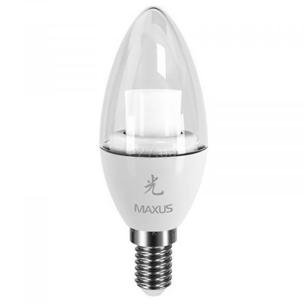 Лампа светодиодная Maxus 1-LED-329 мощностью 4W из серии Sakura. Типоразмер — C37 с цоколем E14, температура цвета — 3000K