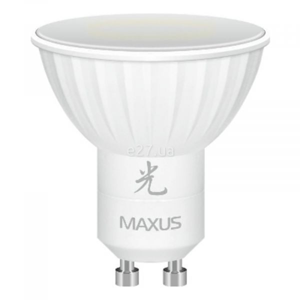 Лампа світлодіодна Maxus 1-LED-402-01 потужністю 5W з серії Sakura. Типорозмір — MR16 з цоколем GU10, температура кольору — 4100K