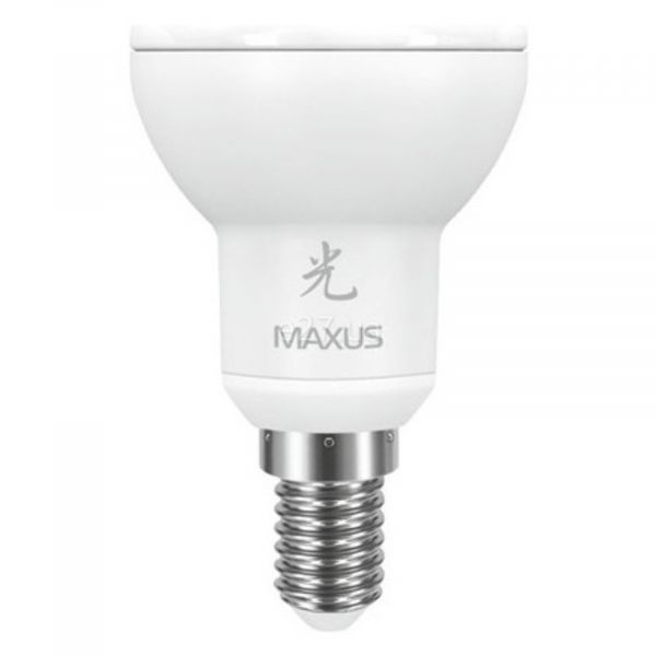 Лампа світлодіодна Maxus 1-LED-451 потужністю 5W з серії Sakura. Типорозмір — R39 з цоколем E14, температура кольору — 3000K