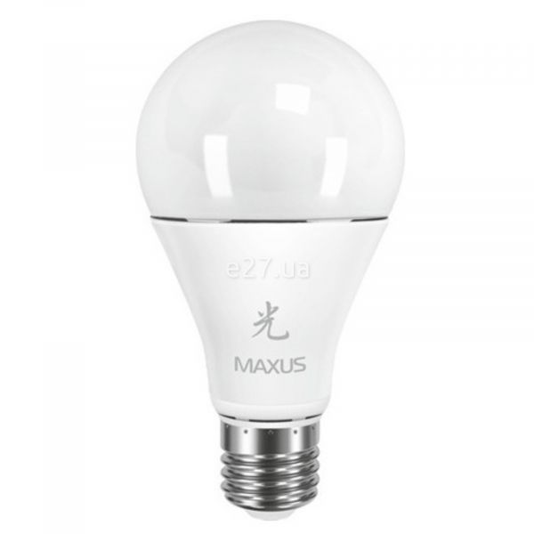 Лампа світлодіодна Maxus 1-LED-461 потужністю 12W з серії Sakura. Типорозмір — A65 з цоколем E27, температура кольору — 3000K