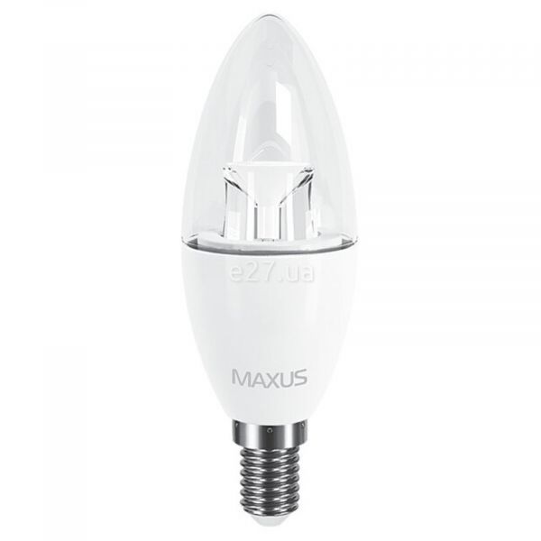 Лампа світлодіодна Maxus 1-LED-531 потужністю 6W. Типорозмір — C37 з цоколем E14, температура кольору — 3000K