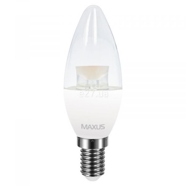 Лампа світлодіодна Maxus 1-LED-5313 потужністю 4W. Типорозмір — C37 з цоколем E14, температура кольору — 3000K