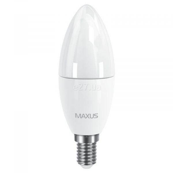 Лампа світлодіодна Maxus 1-LED-533 потужністю 6W. Типорозмір — C37 з цоколем E14, температура кольору — 3000K