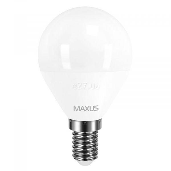 Лампа светодиодная Maxus 1-LED-5411 мощностью 4W. Типоразмер — G45 с цоколем E14, температура цвета — 3000K