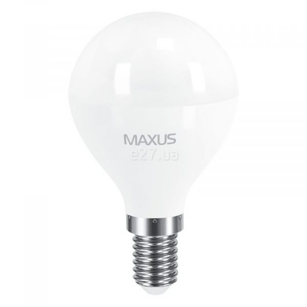 Лампа світлодіодна Maxus 1-LED-5415 потужністю 8W. Типорозмір — G45 з цоколем E14, температура кольору — 3000K