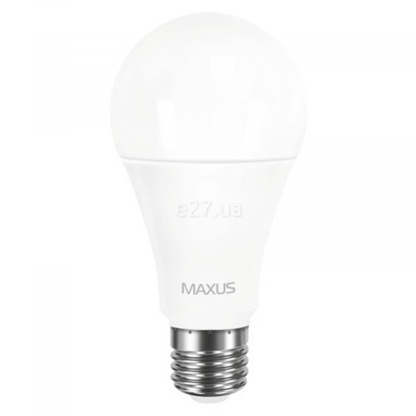 Лампа светодиодная Maxus 1-LED-563-P мощностью 12W. Типоразмер — A65 с цоколем E27, температура цвета — 3000K