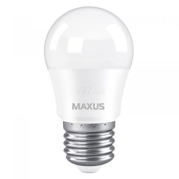 Лампа світлодіодна Maxus 1-LED-741 потужністю 5W. Типорозмір — G45 з цоколем E27, температура кольору — 3000K