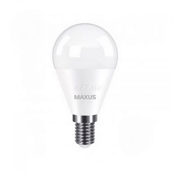 Лампа світлодіодна Maxus 1-LED-744 потужністю 5W. Типорозмір — G45 з цоколем E14, температура кольору — 4100K