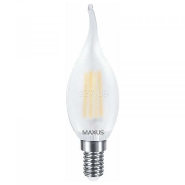 Лампа світлодіодна Maxus 1-MFM-732 потужністю 4W з серії Filament. Типорозмір — C37 з цоколем E14, температура кольору — 4100K