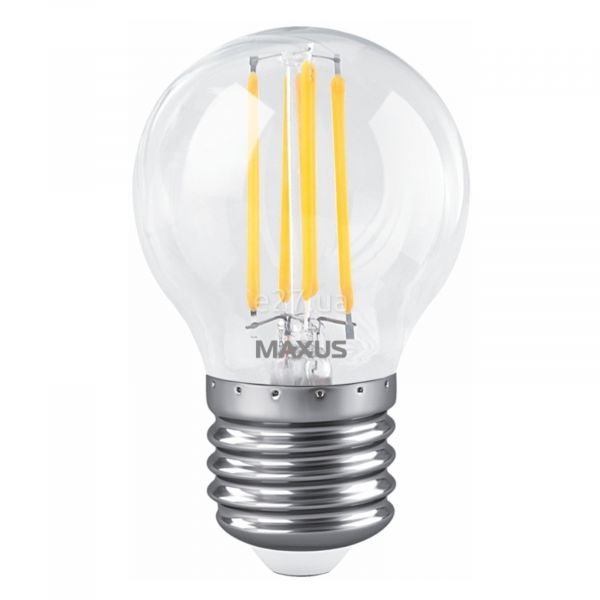 Лампа світлодіодна Maxus 1-MFM-743 потужністю 7W з серії Filament. Типорозмір — G45 з цоколем E27, температура кольору — 2700K