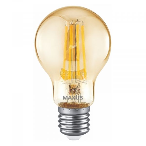 Лампа світлодіодна Maxus 1-MFM-761 потужністю 8W з серії Filament. Типорозмір — A60 з цоколем E27, температура кольору — 2700K