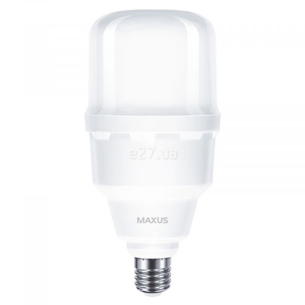 Лампа світлодіодна Maxus 1-MHW-7305 потужністю 30W з серії HW. Типорозмір — E40 з цоколем E27, температура кольору — 5000K