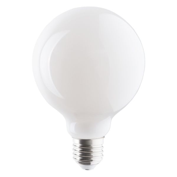 Лампа светодиодная Outlet Nowodvorski 9177 мощностью 8W из серии Glass Ball Bulb E27 Led 8W. Типоразмер — G95 с цоколем E27, температура цвета — 3000K