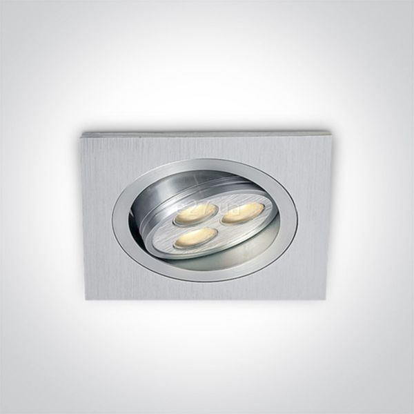 Точковий світильник One Light 51103L/W/15 The 3x1W Square Spots Aluminium