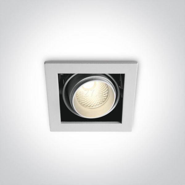 Точковий світильник One Light 51109B/W/W The COB Square Downlights Die cast