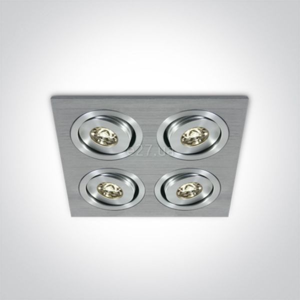 Точковий світильник One Light 51401AL/D/15 The 1W Mini Square Natural Aluminium