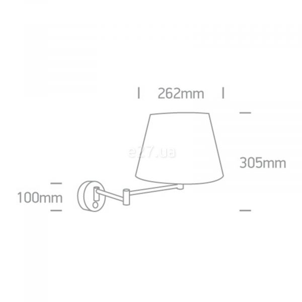 Розміри товару One Light 61046/MC The Hotel Range Metal, габарити