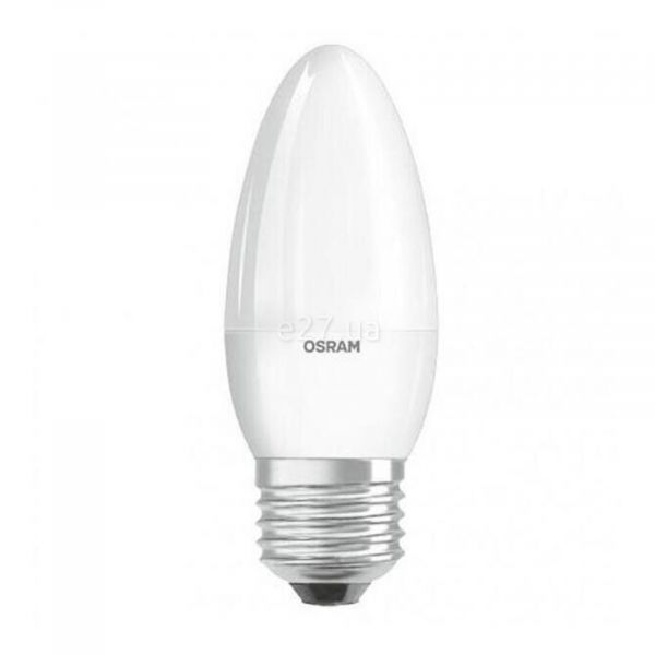 Лампа світлодіодна Osram 4058075210745 потужністю 8W з серії LED Star. Типорозмір — B35 з цоколем E27, температура кольору — 3000K