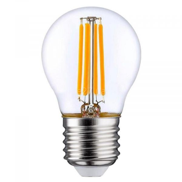 Лампа светодиодная Osram 4058075212541 мощностью 5W из серии LED Star Filament. Типоразмер — P45 с цоколем E27, температура цвета — 4000K