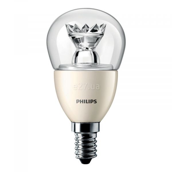 Лампа світлодіодна Philips 929000272002 потужністю 6W з серії Master LEDlustre. Типорозмір — P48 з цоколем E14, температура кольору — 2700K