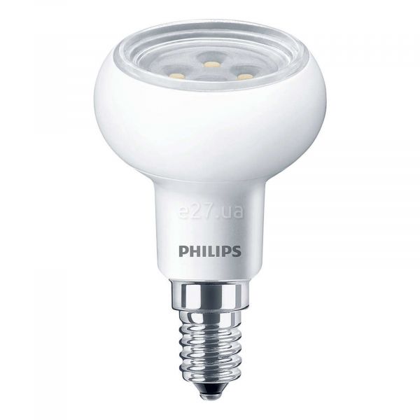 Лампа світлодіодна  сумісна з димером Philips 929000279302 потужністю 4.5W з серії CorePro LEDspot MV. Типорозмір — R50 з цоколем E14, температура кольору — 2700K