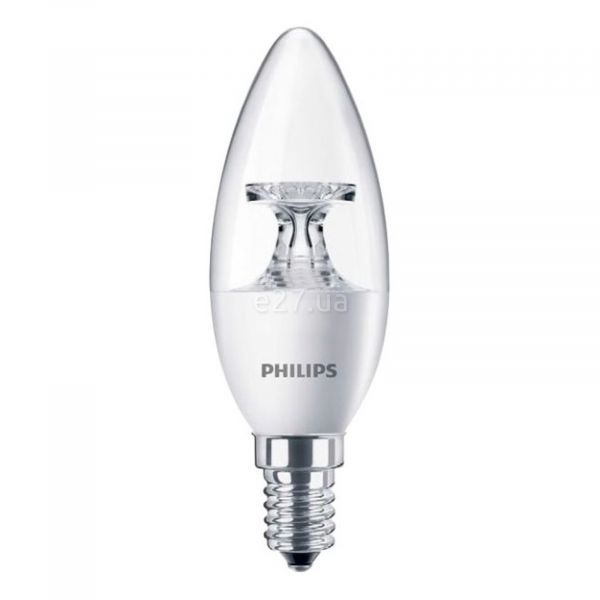 Лампа світлодіодна Philips 929001142207 потужністю 4W з серії LEDcandle. Типорозмір — B35 з цоколем E14, температура кольору — 2700K