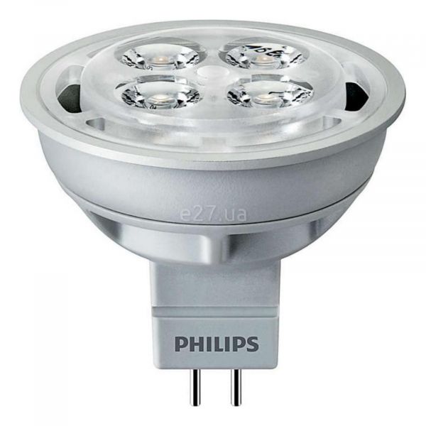 Лампа світлодіодна Philips 929001147307 потужністю 4.2W з серії Essential LED. Типорозмір — MR16 з цоколем GU5.3, температура кольору — 2700K