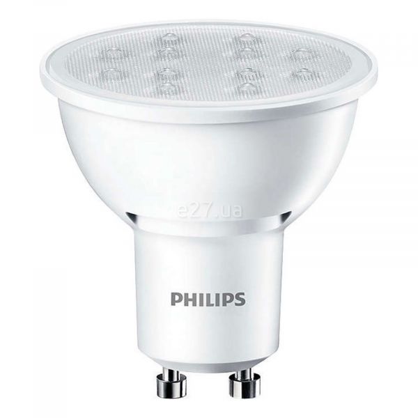 Лампа світлодіодна Philips 929001156802 потужністю 5W з серії CorePro LEDspot. Типорозмір — MR16 з цоколем GU10, температура кольору — 2700K