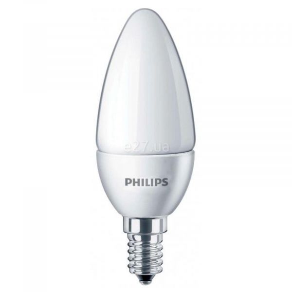 Лампа светодиодная Philips 929001886507 мощностью 6.5W из серии Essential. Типоразмер — B35 с цоколем E14, температура цвета — 2700K