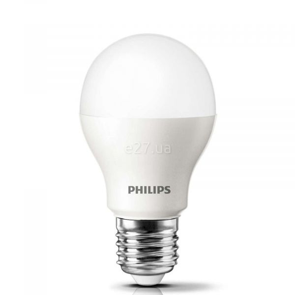 Лампа светодиодная Philips 929001892987 мощностью 3W из серии Essential. Типоразмер — A60 с цоколем E27, температура цвета — 3000K