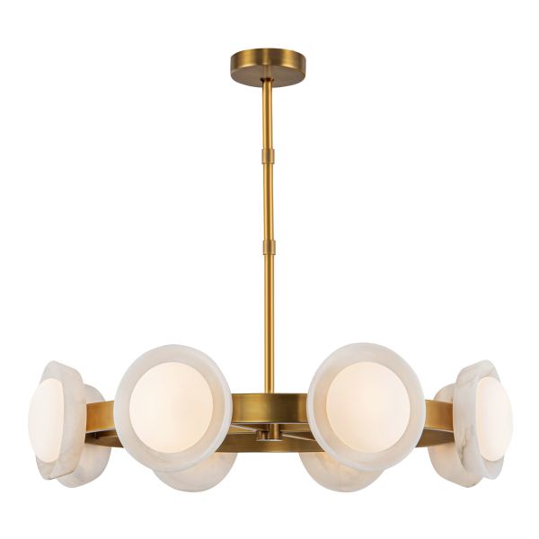 Люстра Quintiesse QN-ALONSO8-VBS-AR Alora Alonso Alonso 8 lt LED Chandelier Pendant Vintage Brass