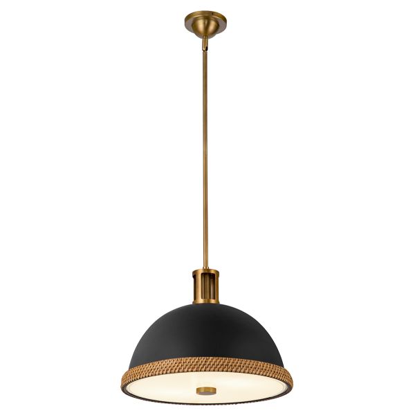 Підвісний світильник Quintiesse QN-DORAL-P-M-BK Alora Doral Doral 2 lt Pendant Matte Black/Vintage Brass