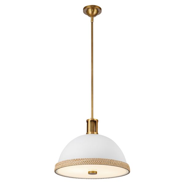 Підвісний світильник Quintiesse QN-DORAL-P-M-WHT Alora Doral Doral 2 lt Pendant Matte White/Vintage Brass