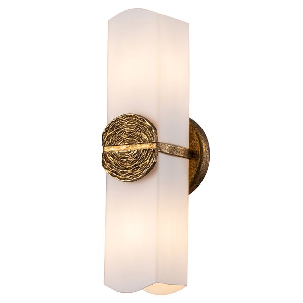 Бра Quintiesse QN-ELAN-2WB-DG-OPAL Elan 2 lt Wall Light Gold Leaf